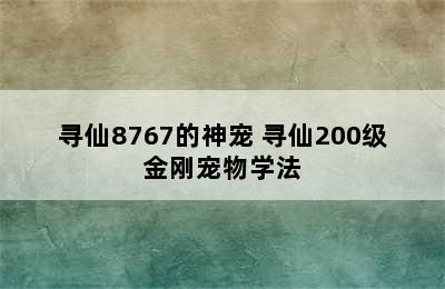 寻仙8767的神宠 寻仙200级金刚宠物学法